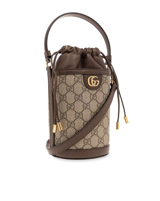 Gucci Brown 'ophidia Mini' Bucket Shoulder Bag,