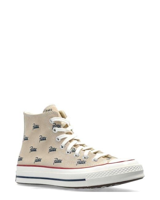 Converse White Patta High-Top Branded Sneakers for men