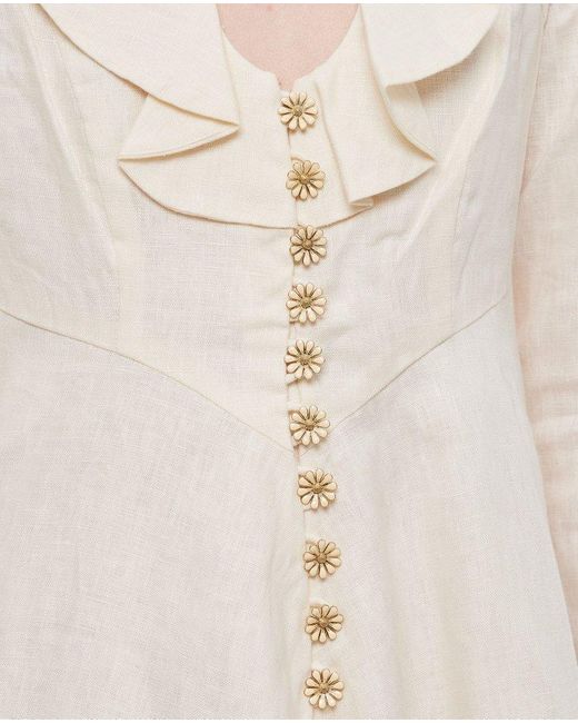 Zimmermann White Daisy Ruffle-detailed Mini Dress