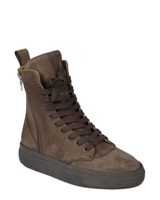 Represent Brown Alpha High-Top Zipped Sneakers for men