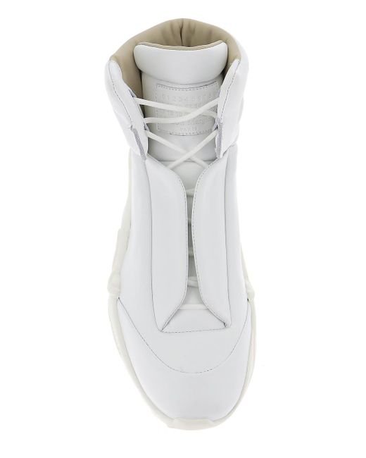 Maison Margiela Leather Future High-top Ridged Sneakers in White for Men - Lyst