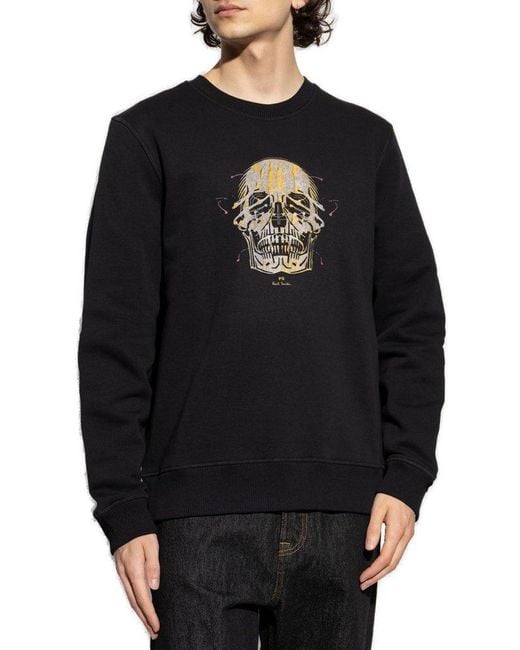 Paul Smith Black Graphic Printed Crewneck Sweatshirt for men