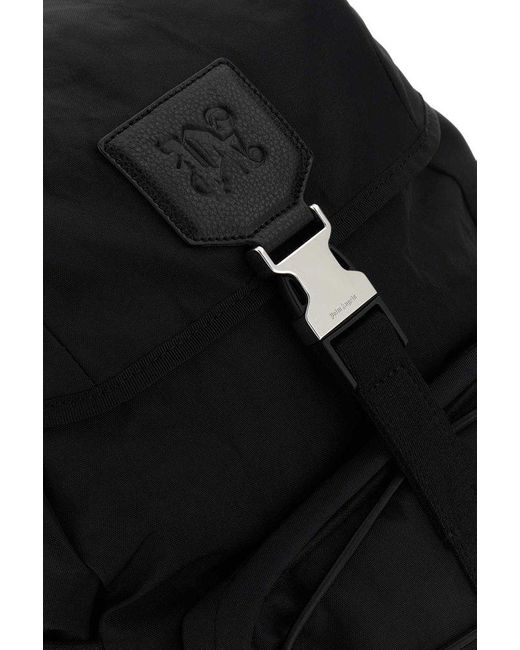 Palm Angels Black Canvas Backpack for men