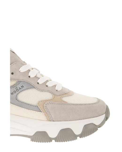 Hogan White Chunky Lace-up Sneakers