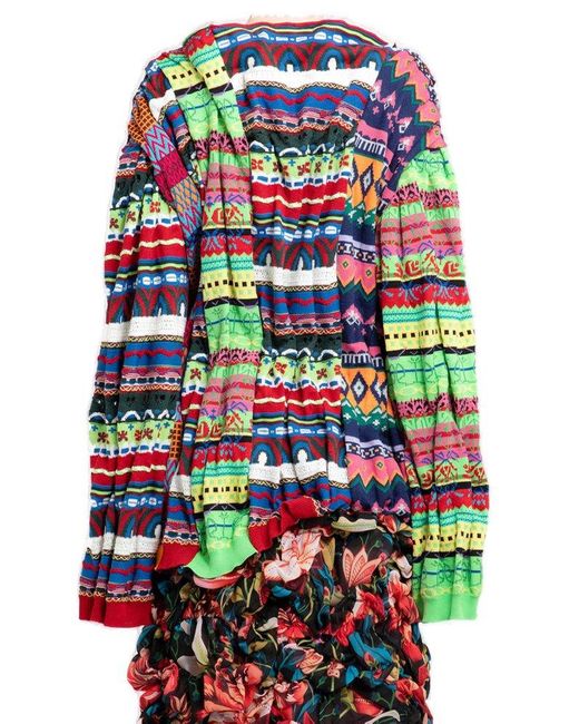 Comme des Garçons Multicolor Graphic Detailed Long Sleeved Sweater