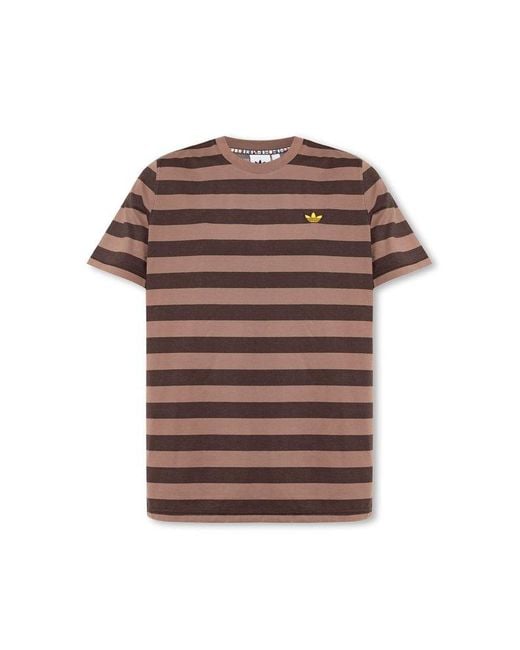 Adidas Originals Brown T-shirt With Logo, for men