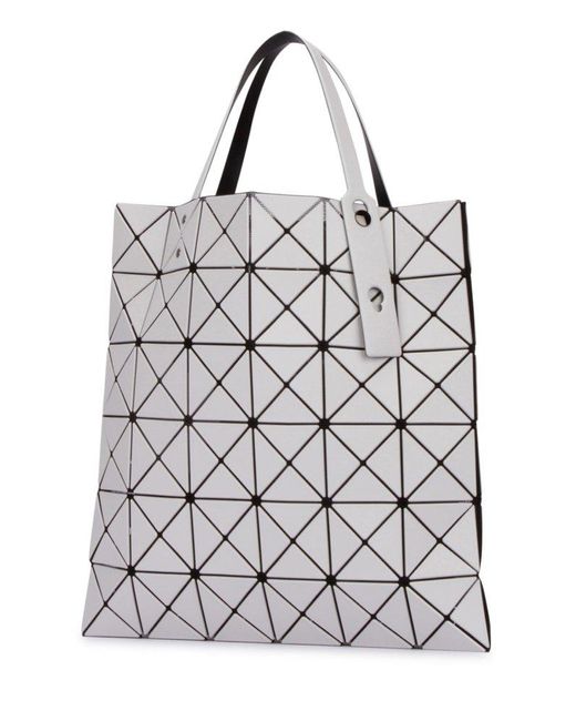 Bao Bao Issey Miyake Gray Lucent Matte Geometric Top Handle Bag