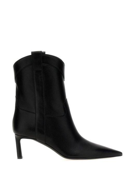 Sergio Rossi Black Guadalupe Pointed Toe Ankle Boots