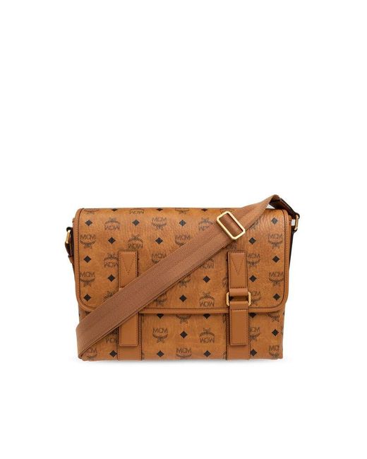 MCM Monogrammed Messenger Bag in Brown for Men Lyst UK