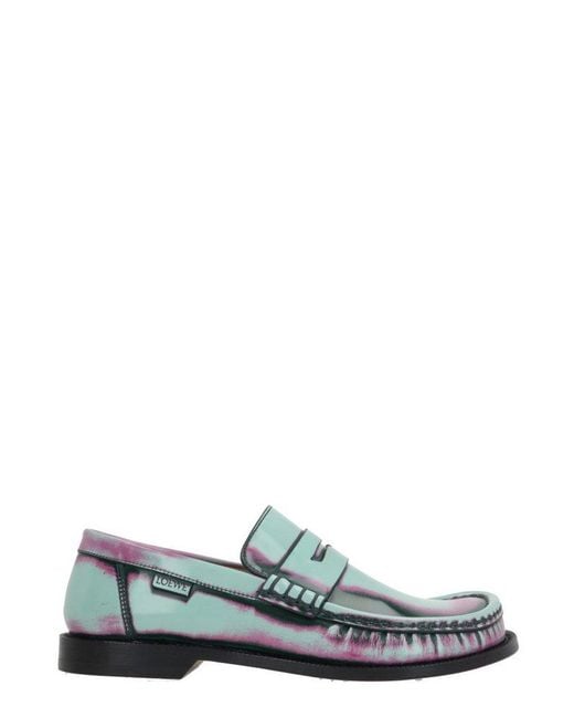 Loewe Green Campo Brushed Loafers