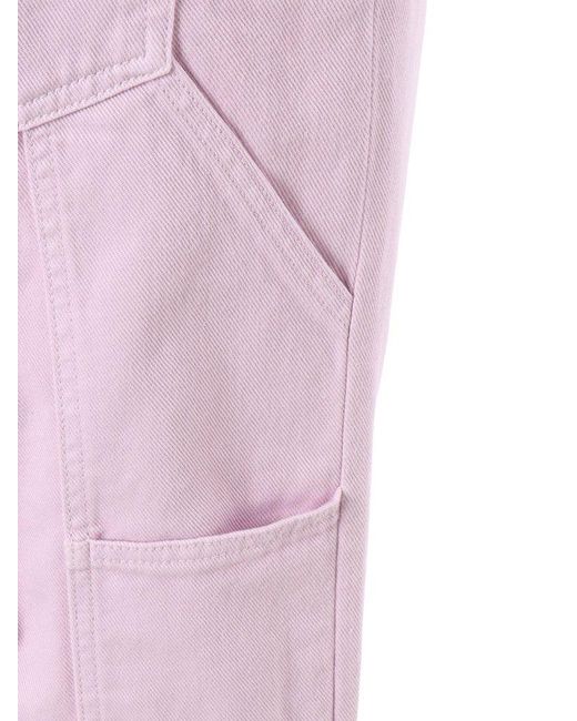 Dondup Pink Carrie Straight Cropped Leg Jeans