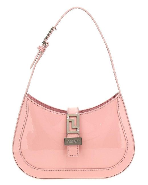 Versace Pink Greca Goddess Small Hobo Bag