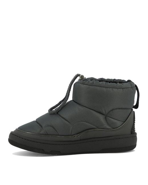 Lanvin Black Quilted Padded Drawstring Ankle Boots for men