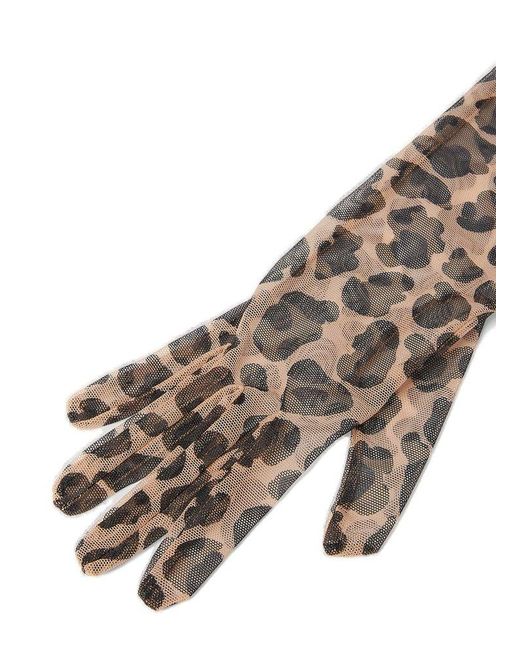 Gucci Brown Leopard Printed Gloves