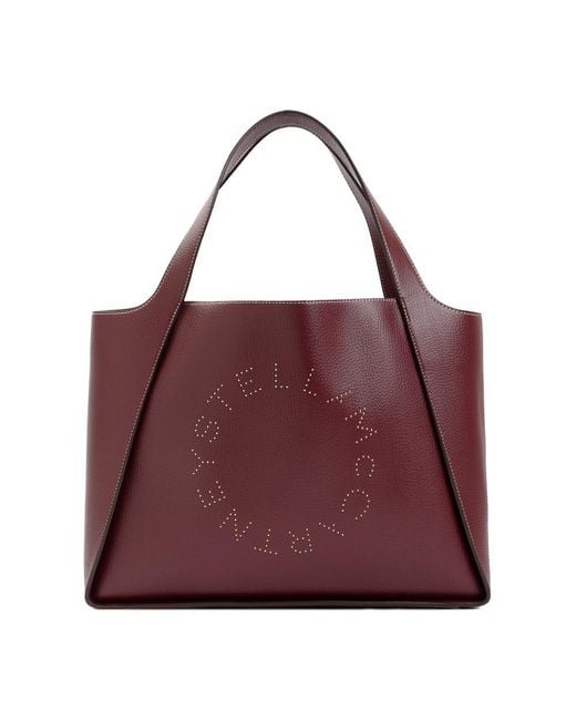 Stella McCartney Purple Studded Logo Tote Bag