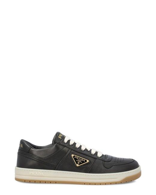 Prada Black Triangle-logo Lace-up Sneakers
