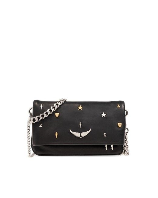 Zadig & Voltaire Black Rock Nano Lucky Charms Clutch Bag