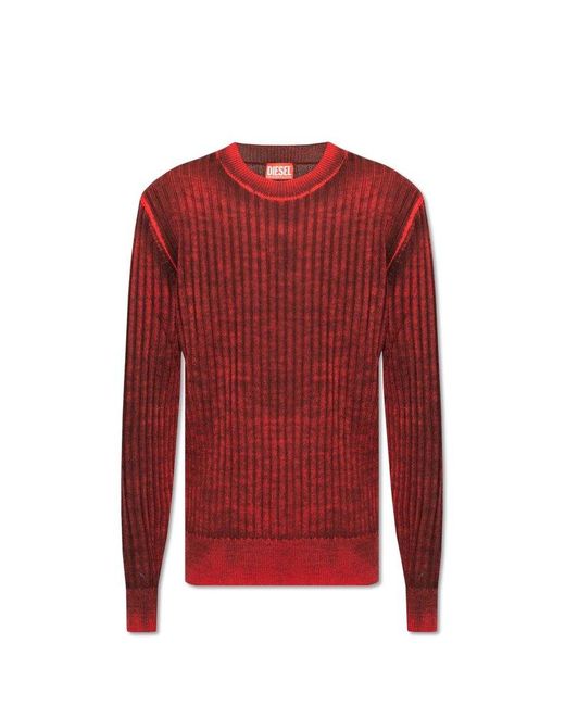 DIESEL Red 'k-andelero' Sweater for men
