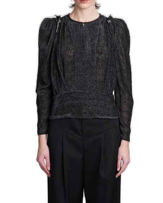 Isabel Marant Black Zarga Long-sleeved Blouse