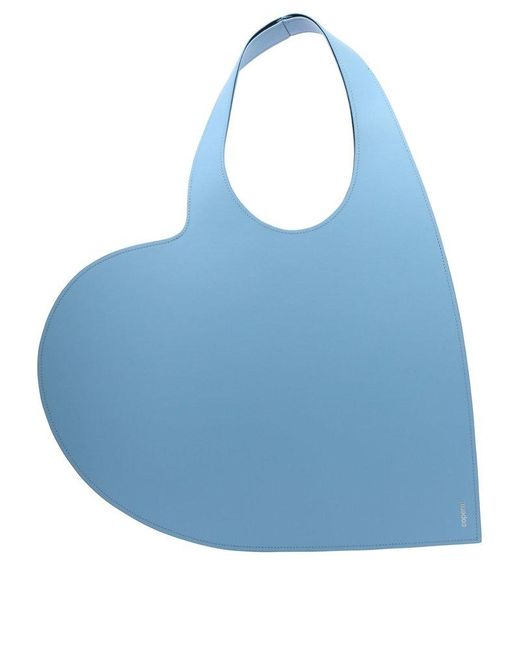 Coperni Blue Heart Logo Printed Tote Bag