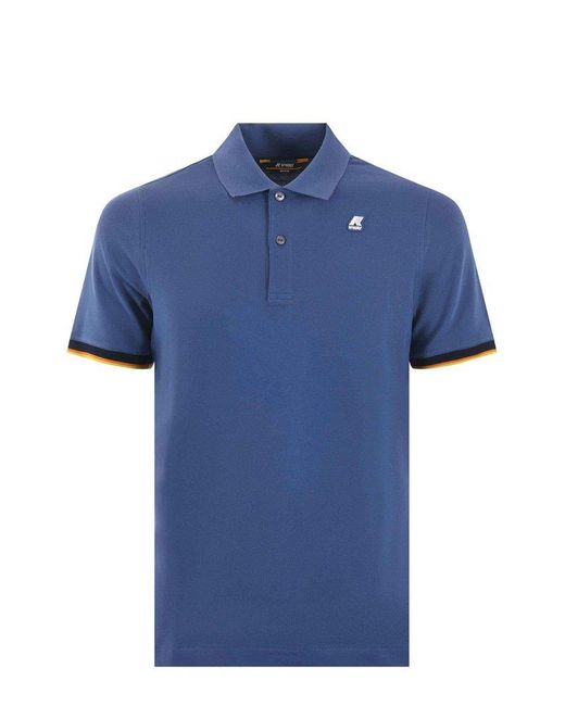 K-Way Blue Short-sleeved Polo Shirt for men