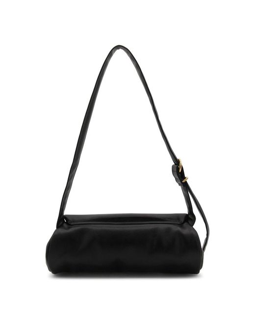 Jil Sander Black Leather Cannolo Shoulder Bag