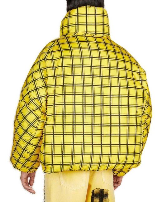 Marni Yellow Checked Oversized Down Jacket for men
