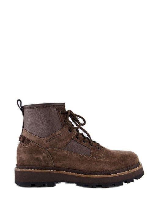 Moncler Brown Peka Camp Lace-Up Boots for men