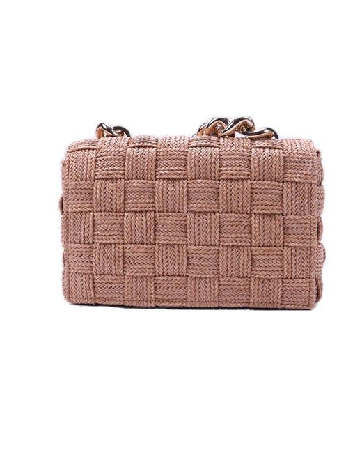 Casadei Pink Braided Chain-linked Shoulder Bag