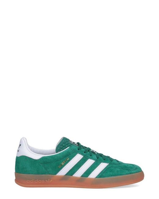 Adidas Originals Green Round Toe Lace-up Sneakers for men