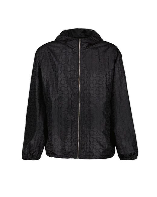 Givenchy Black 4G Monogram 72 Windbreaker Zipped Jacket for men