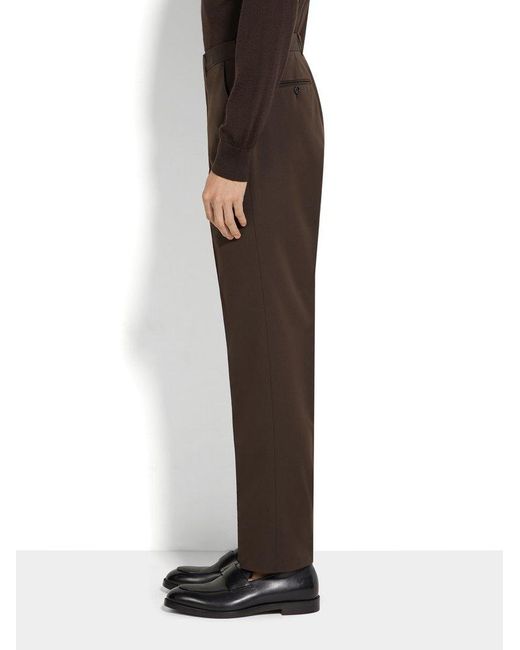 Zegna Multicolor Dark Centoventimila Cotton And Wool Pants for men