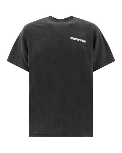 Balenciaga Black "turn Slit" T-shirt for men