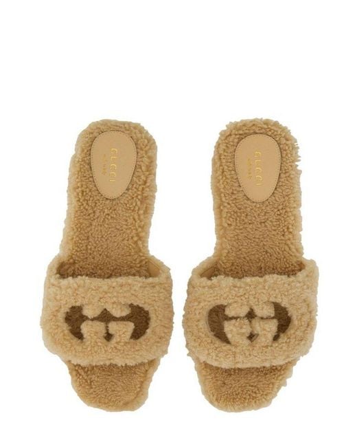 Gucci Natural Interlocking G Sandals