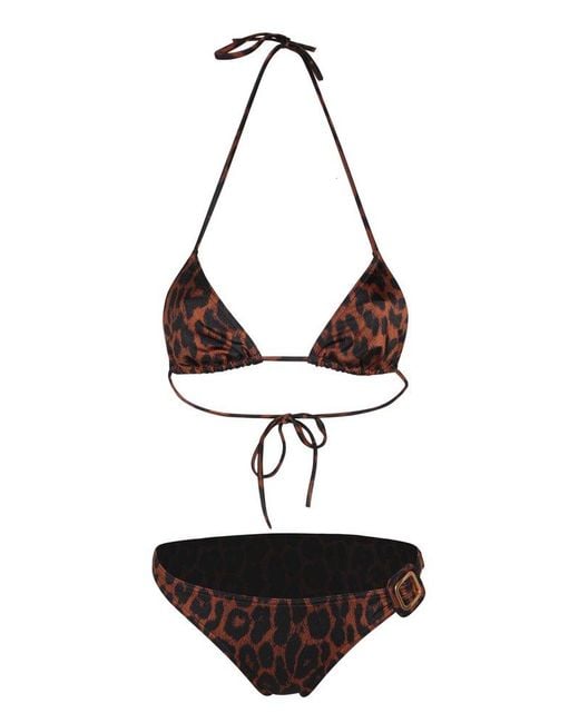 Tom Ford White Leopard Print Bikini Set