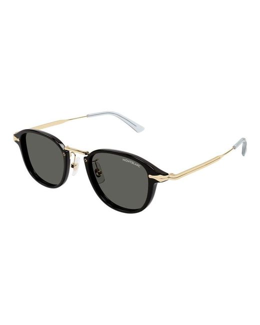 Montblanc Black Eyewear Round Frame Sunglasses for men
