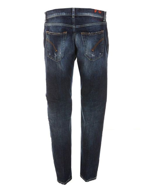 Dondup Blue Distressed Denim Jeans for men