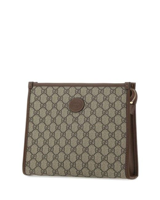 Gucci Gray Jacquard G Monogram Zipped Travel Bag for men
