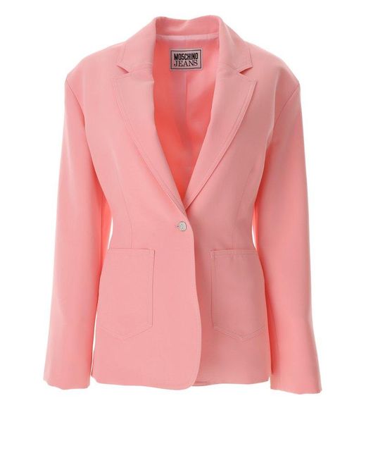 Moschino Pink Jeans Single-breasted Tailored Blazer