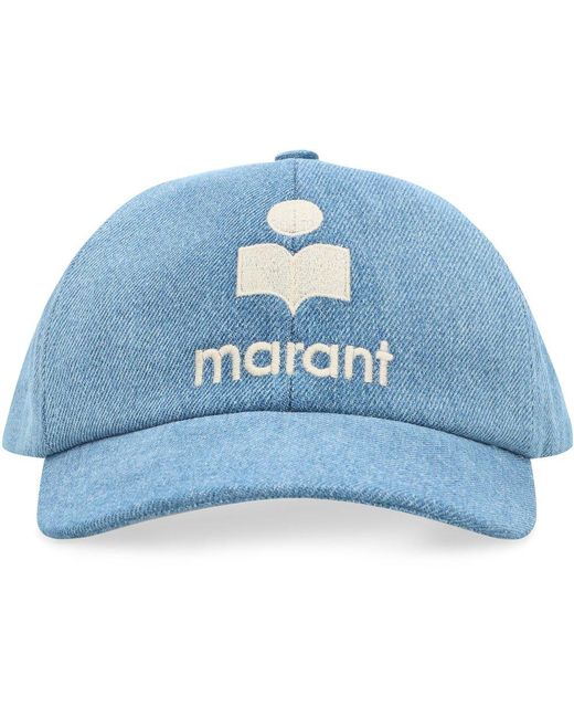 Isabel Marant Blue Logo Embroidered Baseball Cap