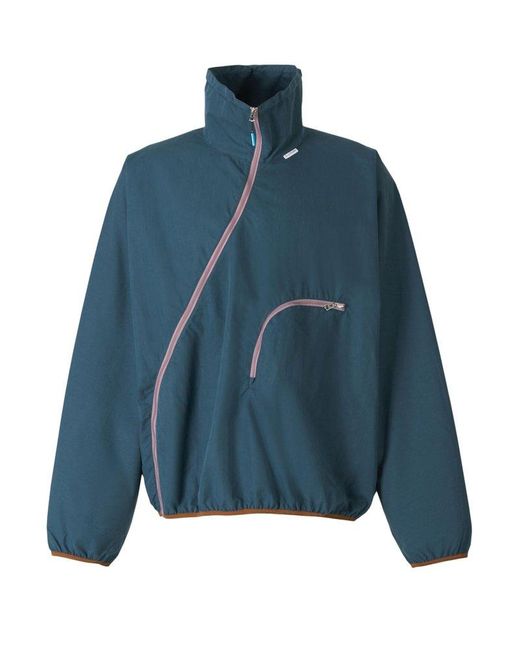 Acne Studios Asymmetric Zip Lightweight Jacket in Green for Men Lyst
