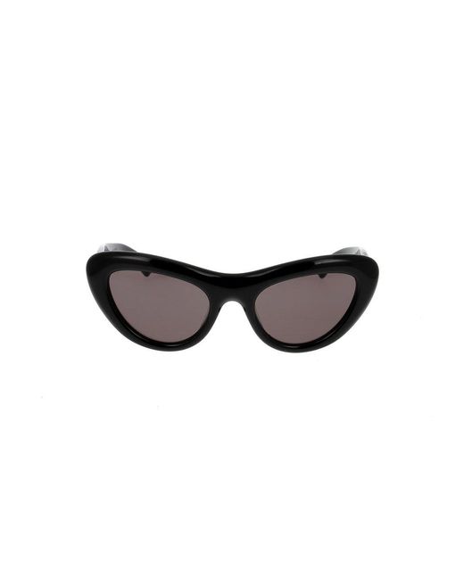 Bottega Veneta Black Bombe Cat Eye Frame Sunglasses