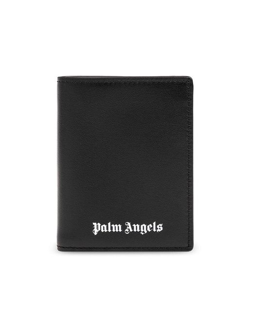 Palm Angels Black Leather Wallet for men