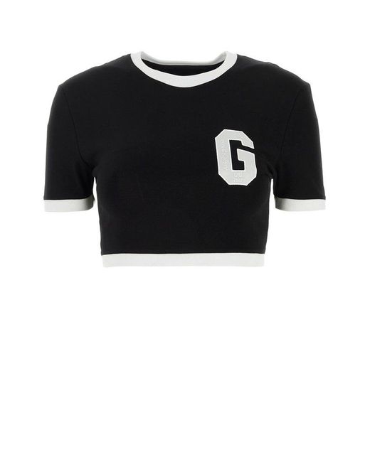 Givenchy Black G Embroidered Cropped Top