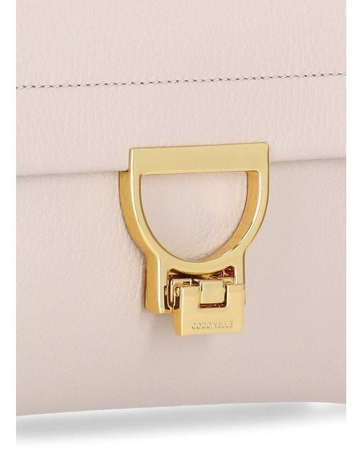 Coccinelle Pink Arlettis Foldover Small Top Handle Bag