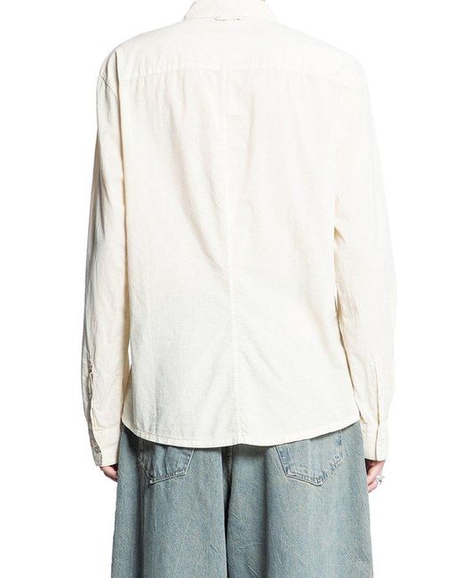 James Perse White Standard Long Sleeved Shirt for men