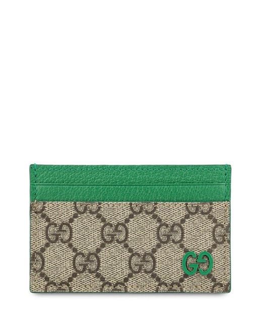 Gucci GG Supreme Card Holder in Green for Men Lyst