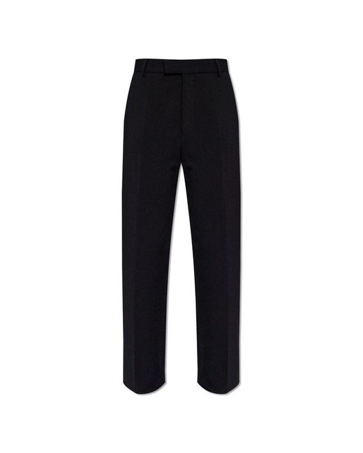 Ferragamo Black Pleat-Front Trousers for men