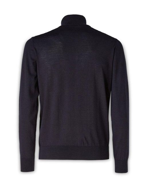 Paolo Pecora Blue Long-sleeved Zipped Cardigan for men
