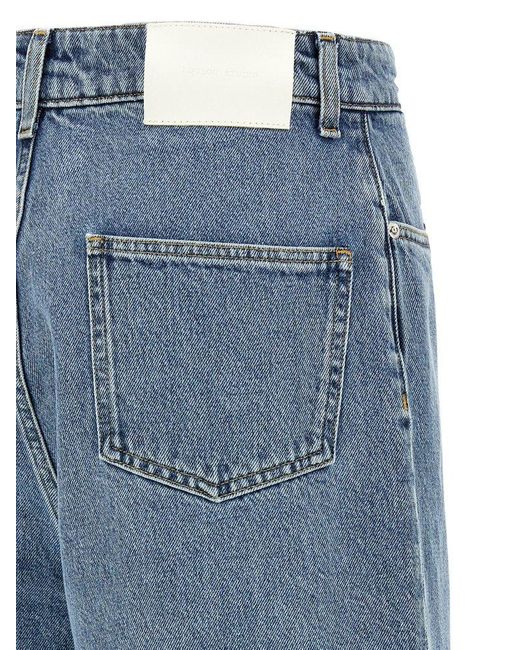 Loulou de Saison Blue Low-Rise Straight-Leg Denim Shorts